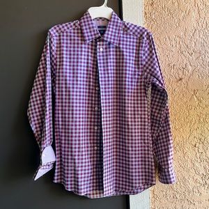 Blue/Pink plaid Egara men’s dress shirt